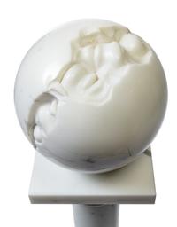 Jens-Flemming Sørensen, (Danish, b. 1933), Untitled (Sphere with exposed facial fragments)
