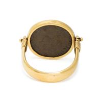 YELLOW GOLD AND ANCIENT ROMAN COIN RING