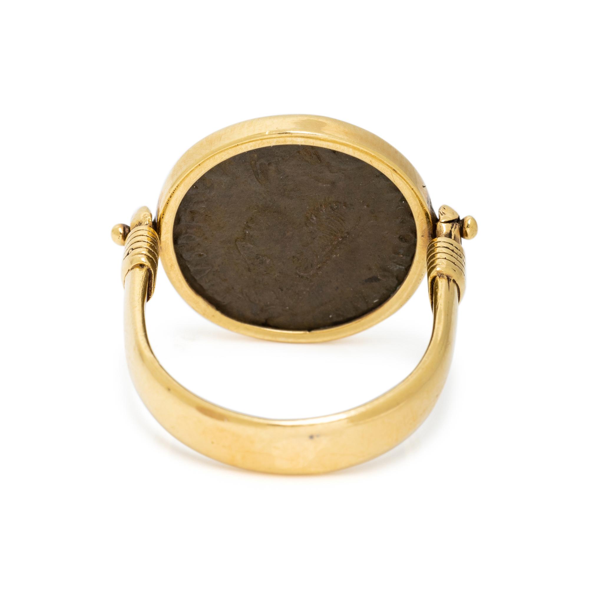 YELLOW GOLD AND ANCIENT ROMAN COIN RING
