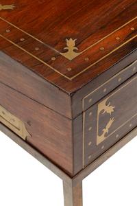 A Regency Brass-Inlaid Rosewood Writing Box