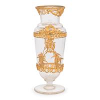 A French Neoclassical Style Gilt Metal Mounted Glass Vase