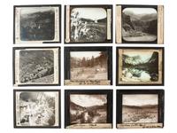 [WESTERN AMERICANA]. A group of magic lantern slides with Native American and western subject matter, including: