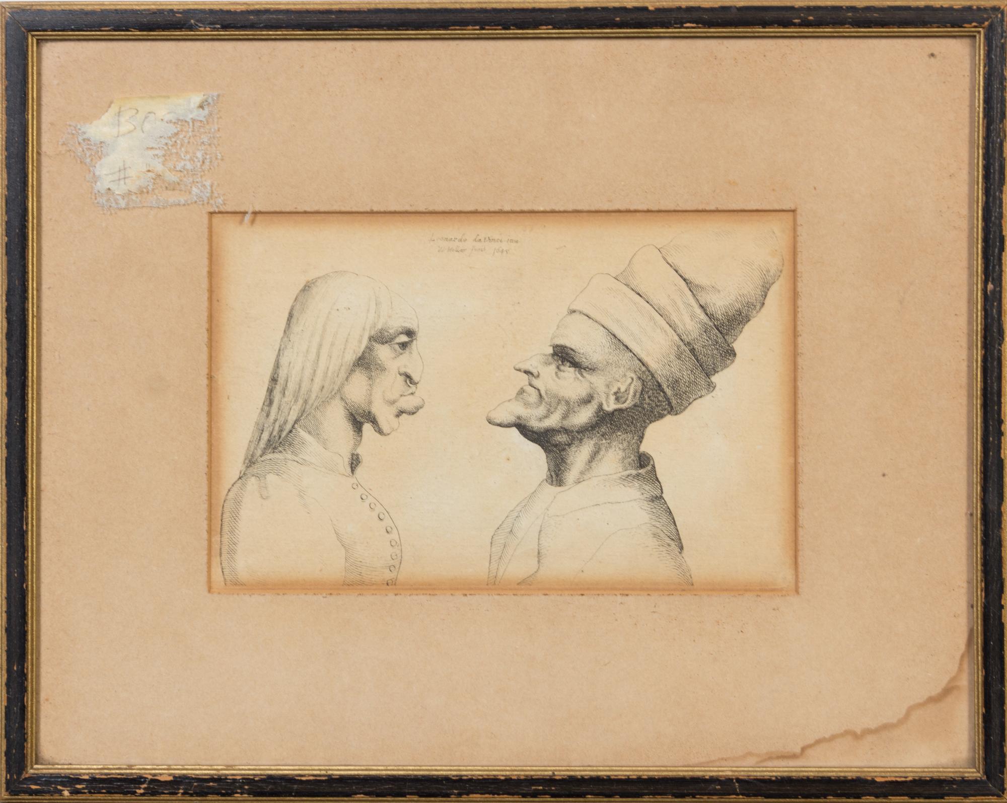 Wenceslaus Hollar, After Leonardo da Vinci, (Czechoslovakian, 1607-1677), Two Grotesque Heads