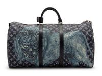 Louis Vuitton Limited Edition Keepall Bandoulière 55 in Monogram Savane Canvas with Lion Print, Chapman Brothers, Spring Summer 2017