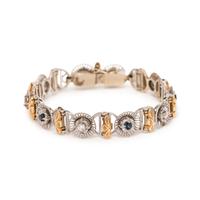 BICOLOR GOLD, DIAMOND AND SAPPHIRE BRACELET