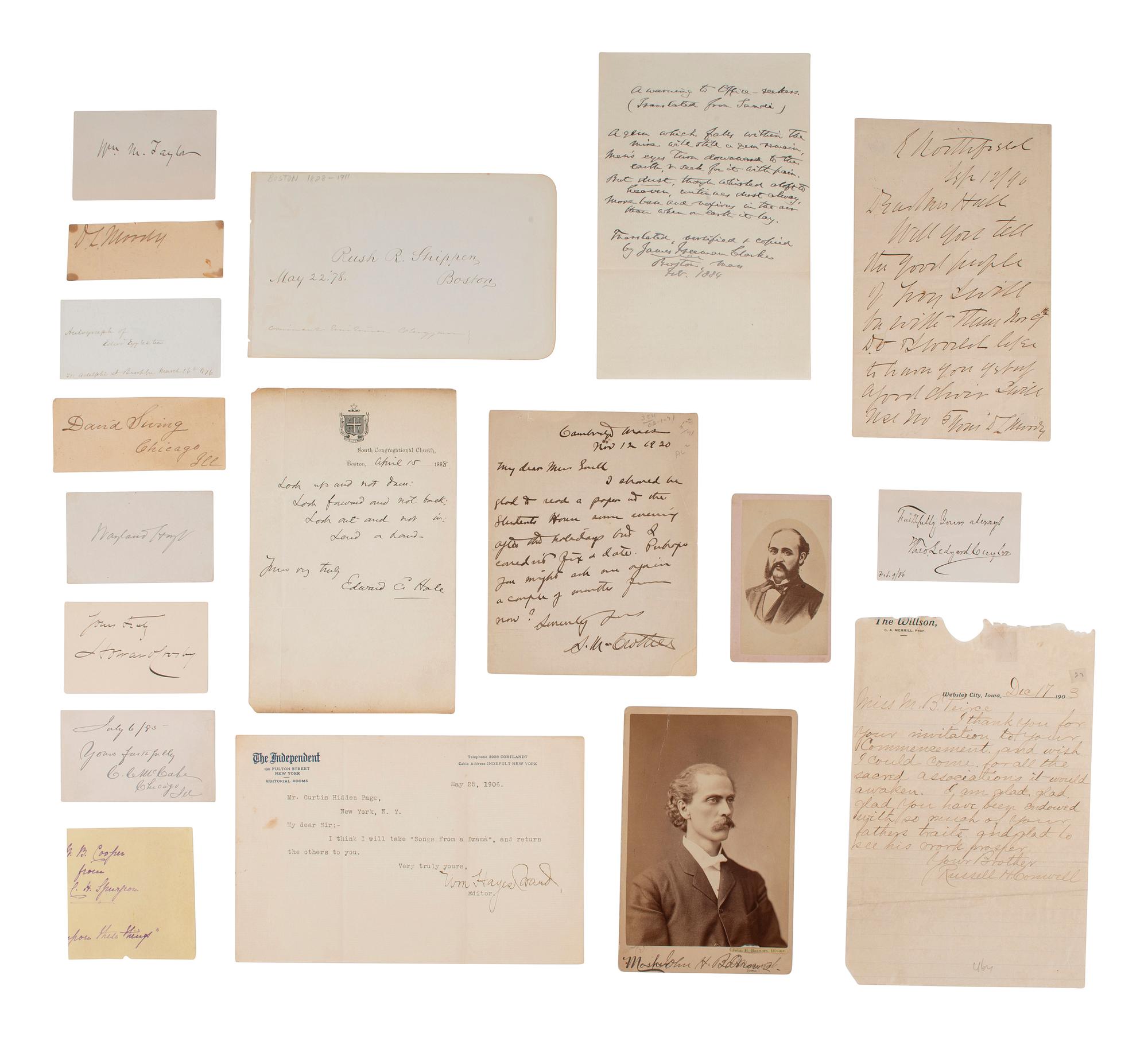 [RELIGION] -- [AUTOGRAPHS]. Large group of autographs from religious and thought leaders.