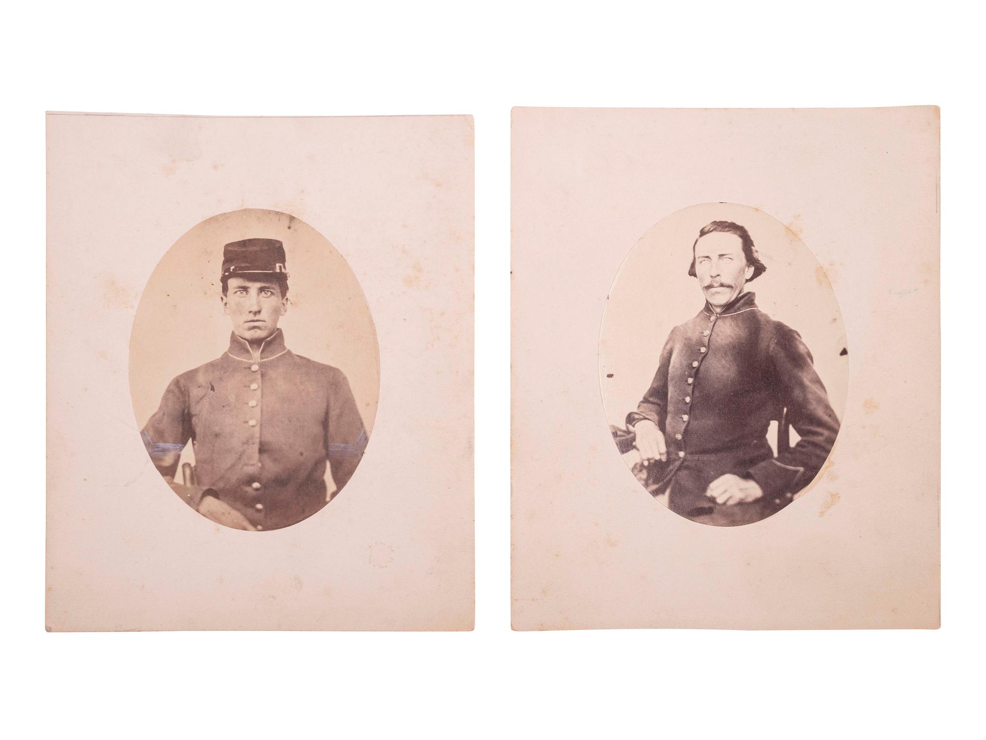 [CIVIL WAR]. A collection of items identified to brothers Robert and Samuel Burnside, Company H, 110th New York Infantry, comprised of a kepi and war-date photographs.
