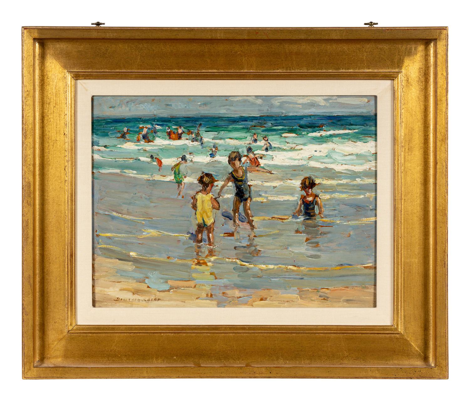 Children at the Beach and On the Rocky Shore (a double-sided work)