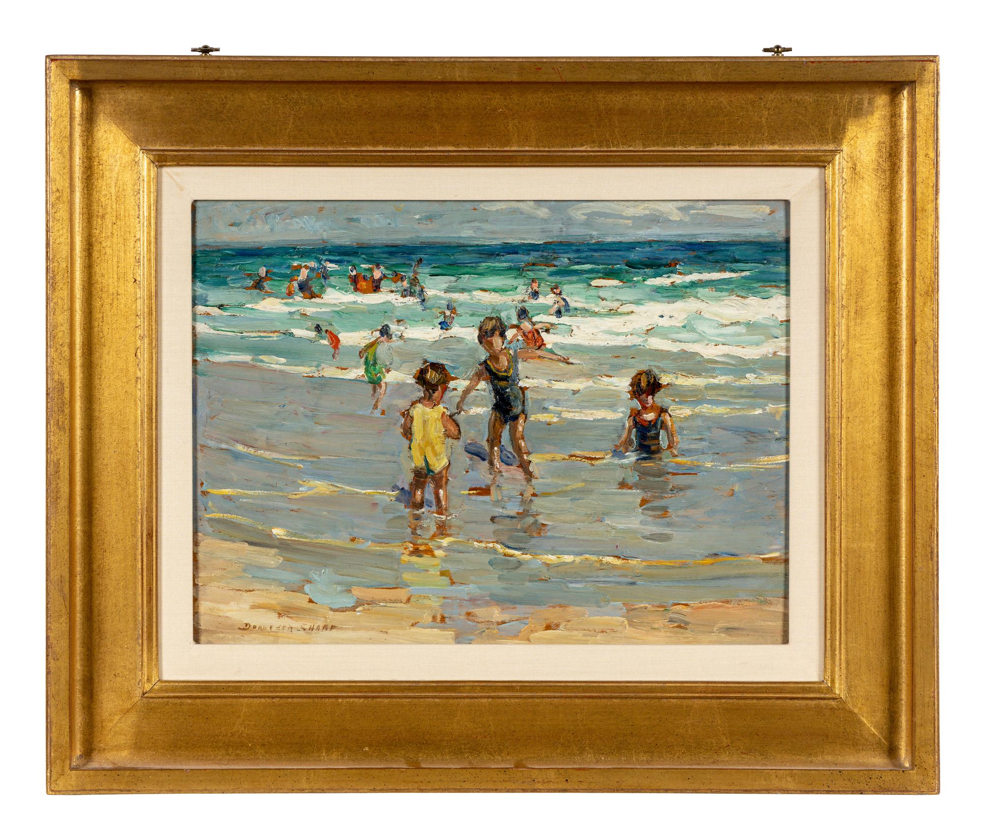 Children at the Beach and On the Rocky Shore (a double-sided work)