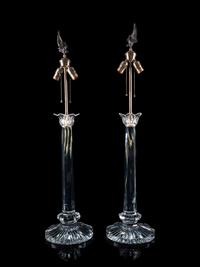 A Pair of Contemporary Cut Glass Lamps — SECOND HALF 20TH CENTURY