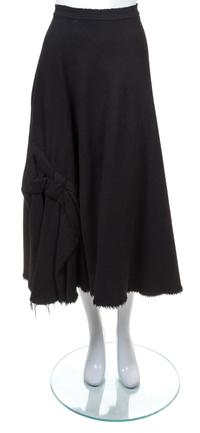 A Junya Wantanabe Black Wool Skirt, Size M.