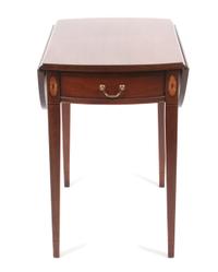A Hepplewhite Style Drop Leaf Table Height 28 x width 27 x depth 18 inches (closed). — HICKORY CHAIR COMPANY, 20TH CENTURY