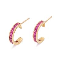 YELLOW GOLD AND RUBY EARRINGS
