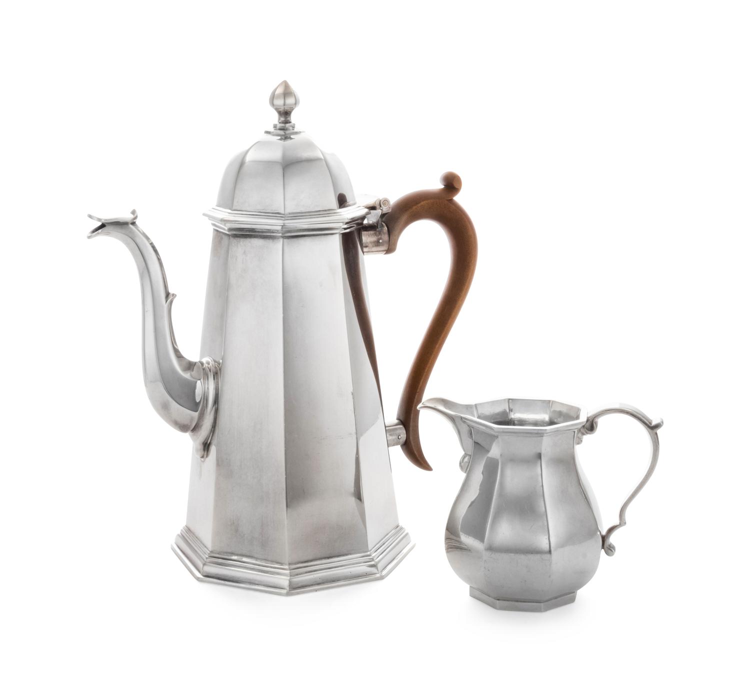 An English Silver Three-Piece Coffee Service