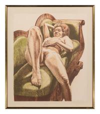 Reclining Nude on Green Couch, 1971