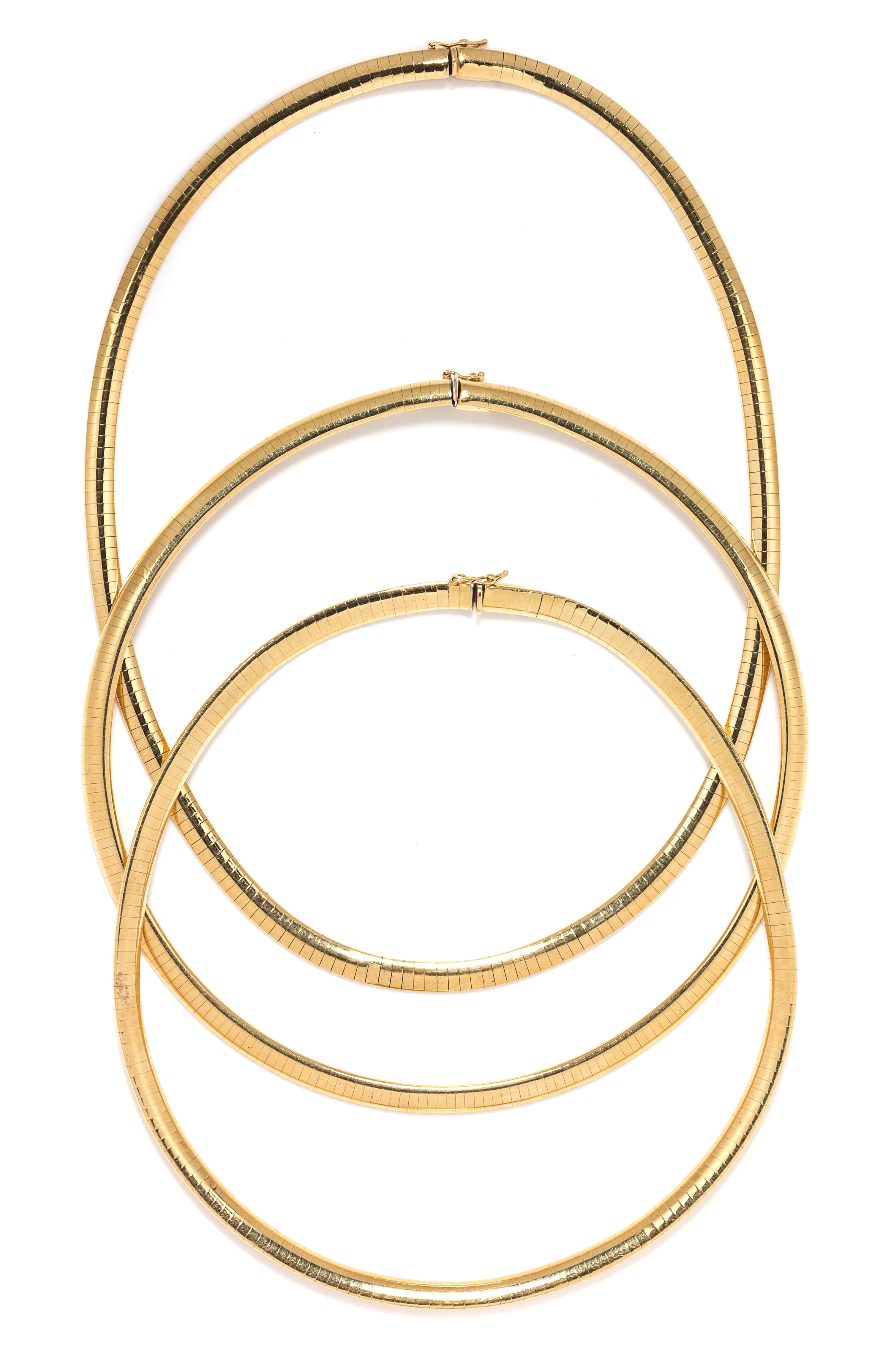 A Collection of 14 Karat Yellow Gold Omega Chains, 64.60 dwts