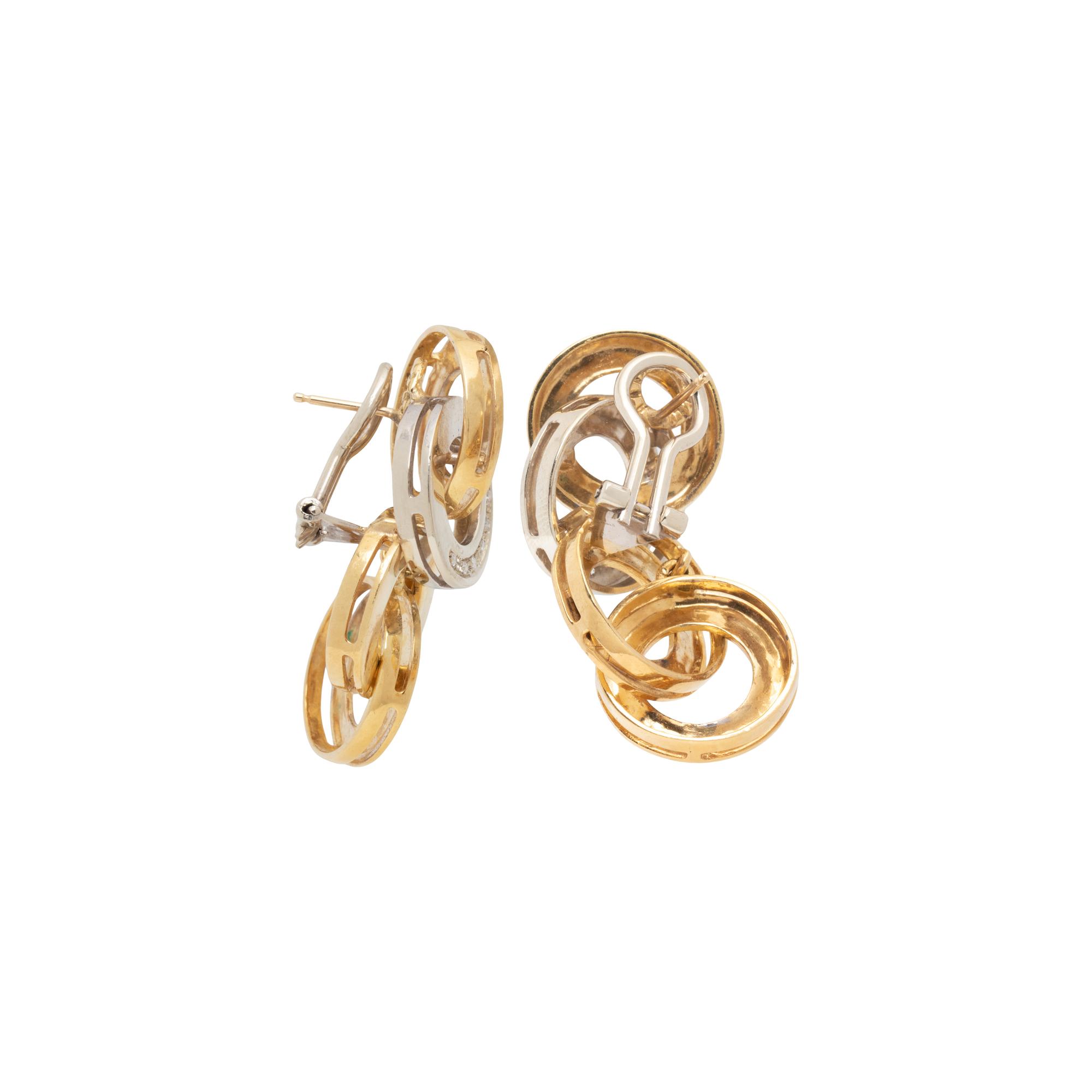 BICOLOR GOLD AND DIAMOND EARRINGS