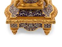 A French Gilt Bronze and Champlevé Clock Garniture Retailed by Tiffany & Co.