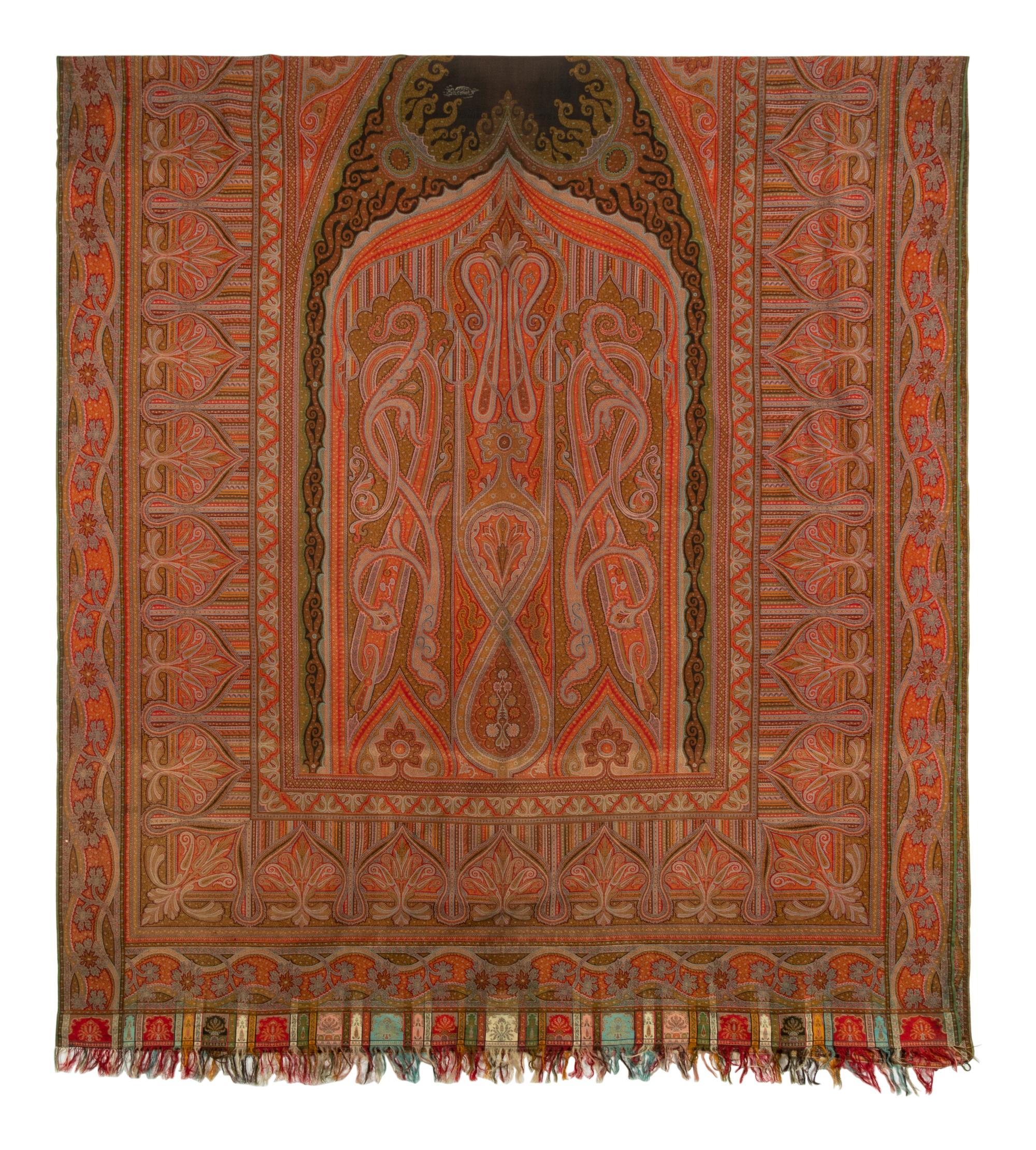 Herbert & Fils Woven Paisley Shawl with Woven Signature, 1855