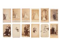 [CIRCUS & SIDESHOW PERFORMERS]. Collection of CDVs featuring PT Barnum, Tom Thumb, and others.