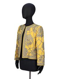 Oscar de la Renta, Embellished Yellow Cardigan Jacket