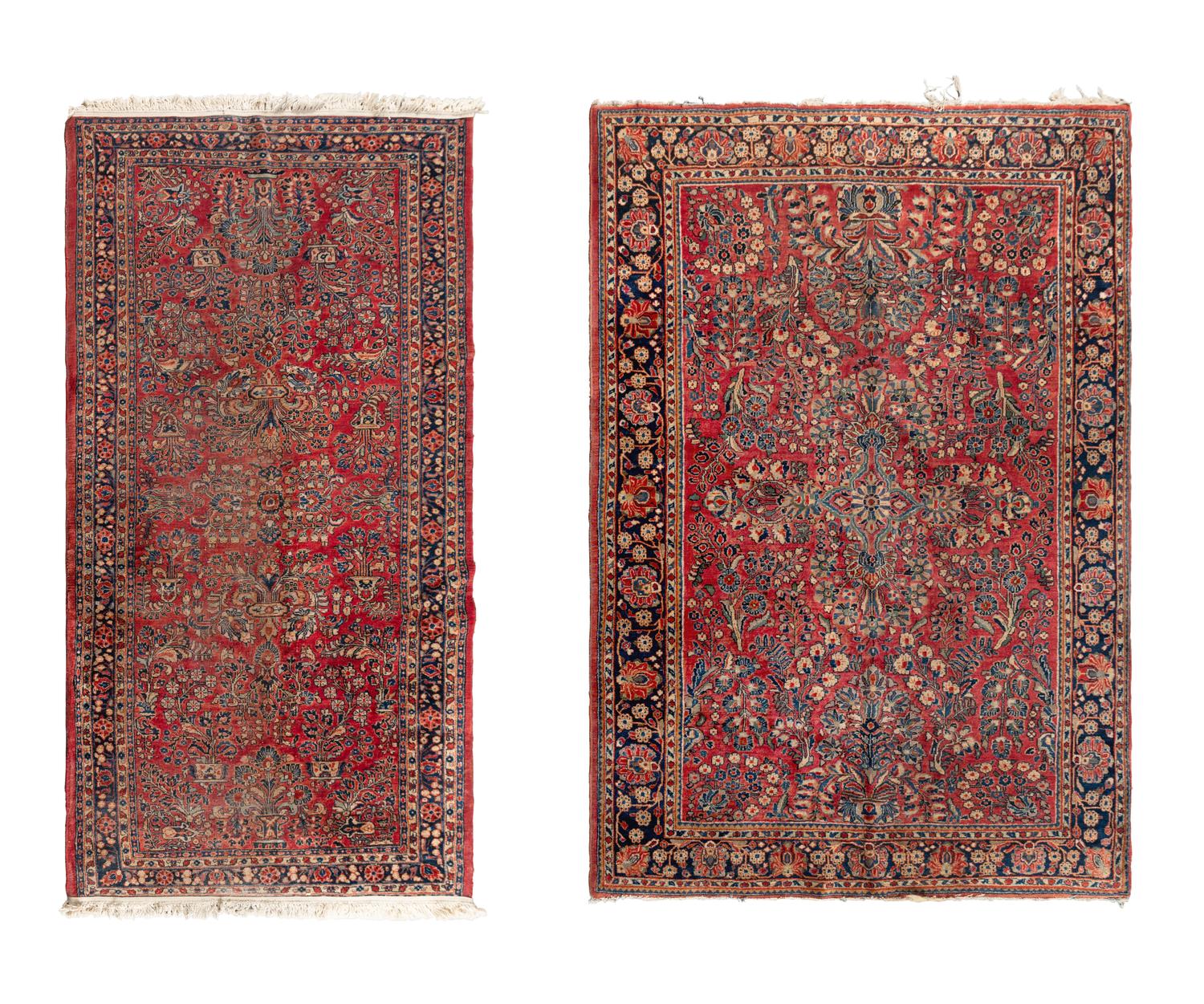 Two Sarouk Wool Rugs