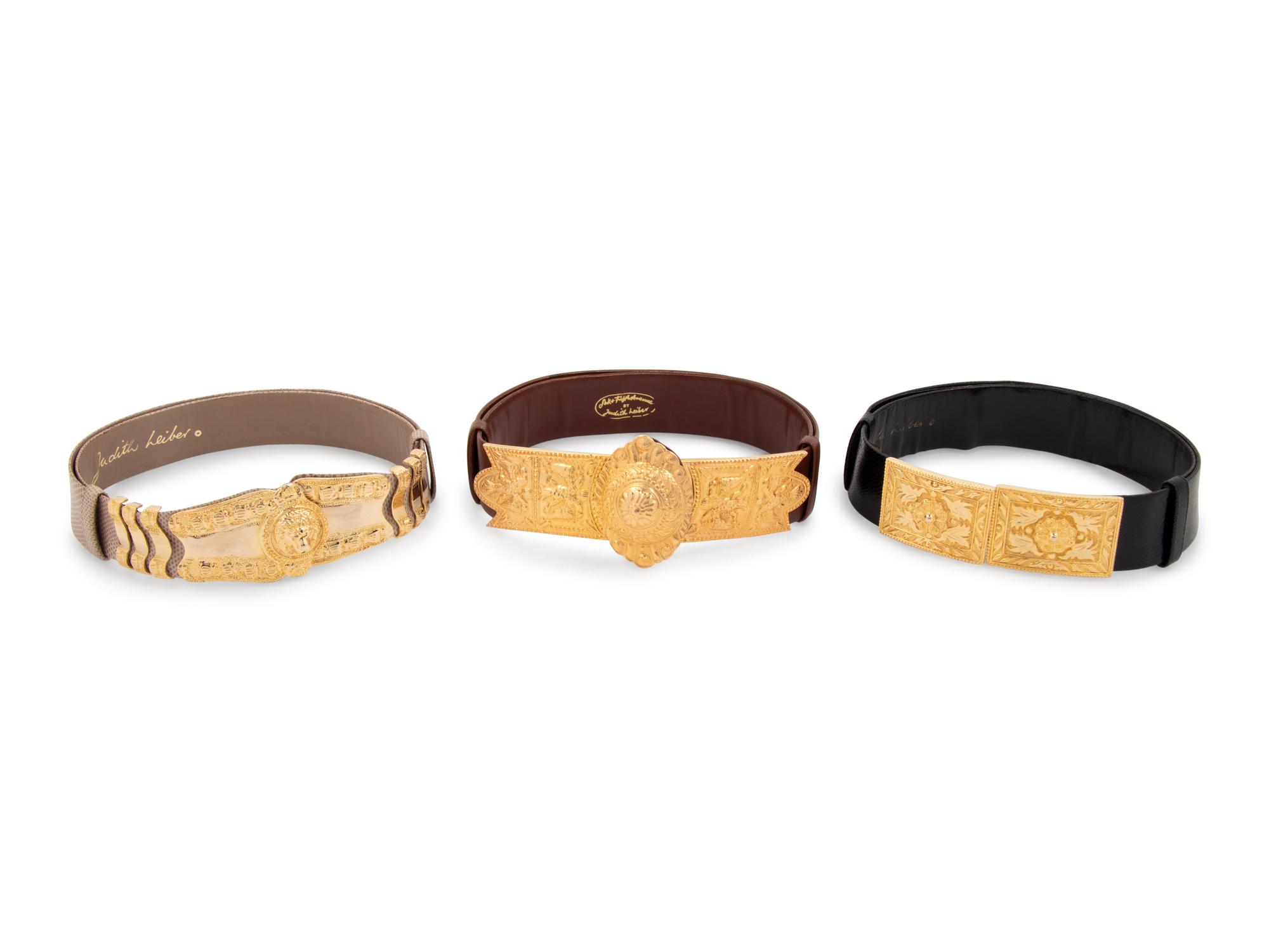 Four Judith Leiber Belts