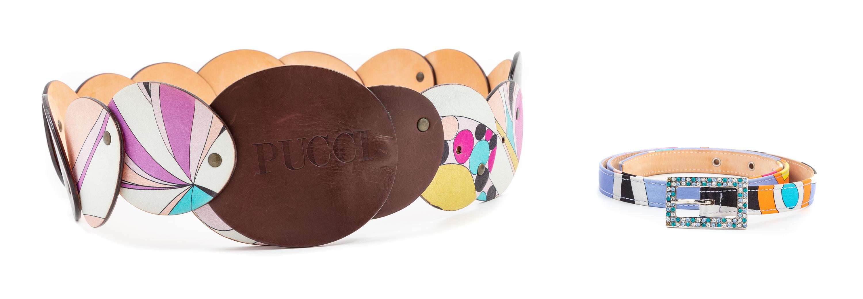 Two Pucci Multicolor Belts, 1960-70s