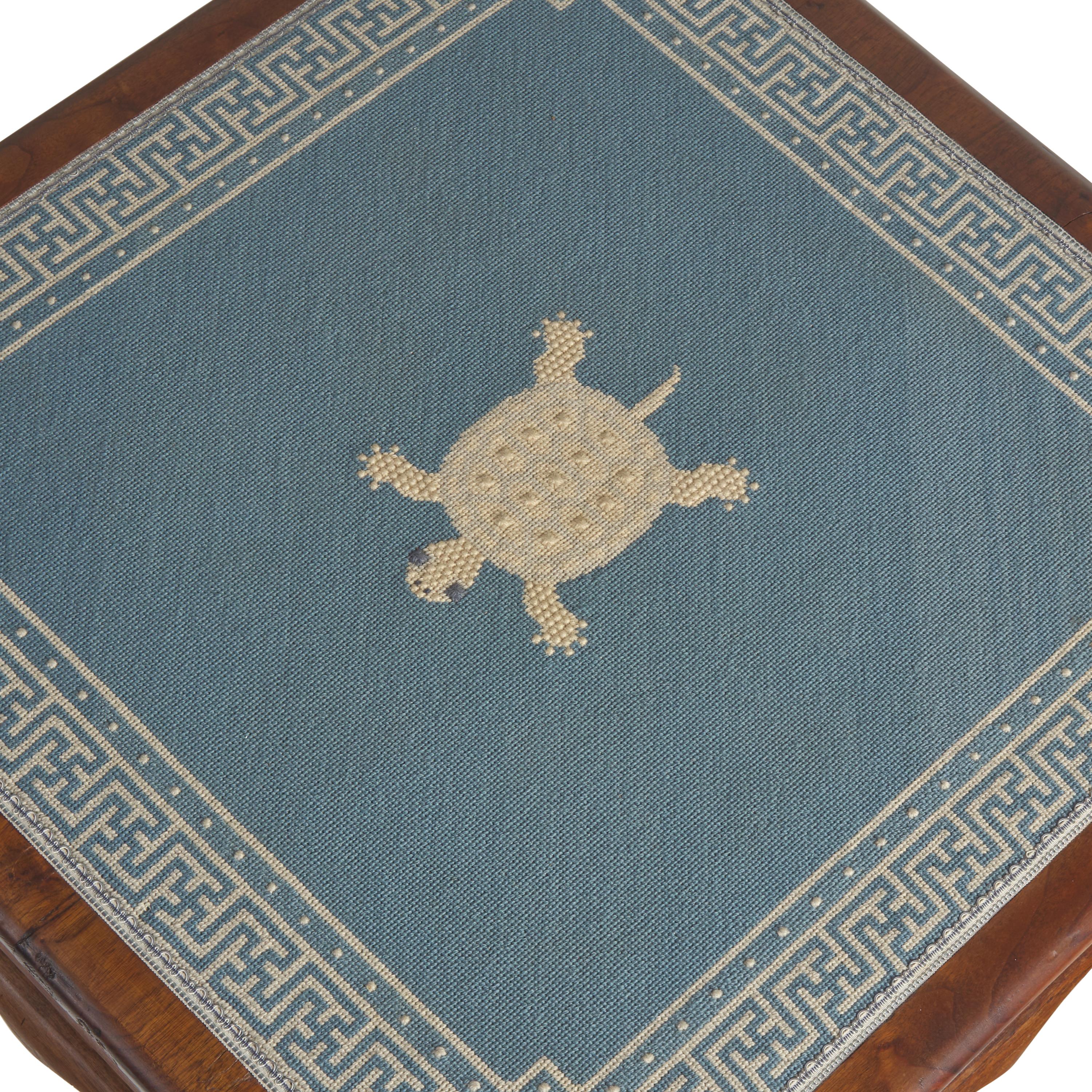 A Chippendale Style Mahogany Games Table Inset with Needlepoint Top