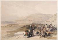 David Roberts, (British, 1796-1864), Six book plates Views of the Holy Land, comprising Approach to Mount Sinai, Jacob's Well at Sheche