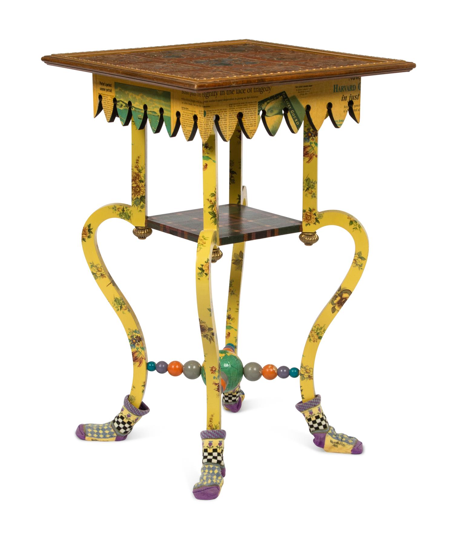 A Mackenzie-Childs Whimsical End Table