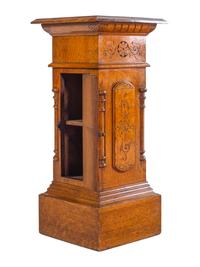 An Aesthetic Movement Carved Oak Pedestal