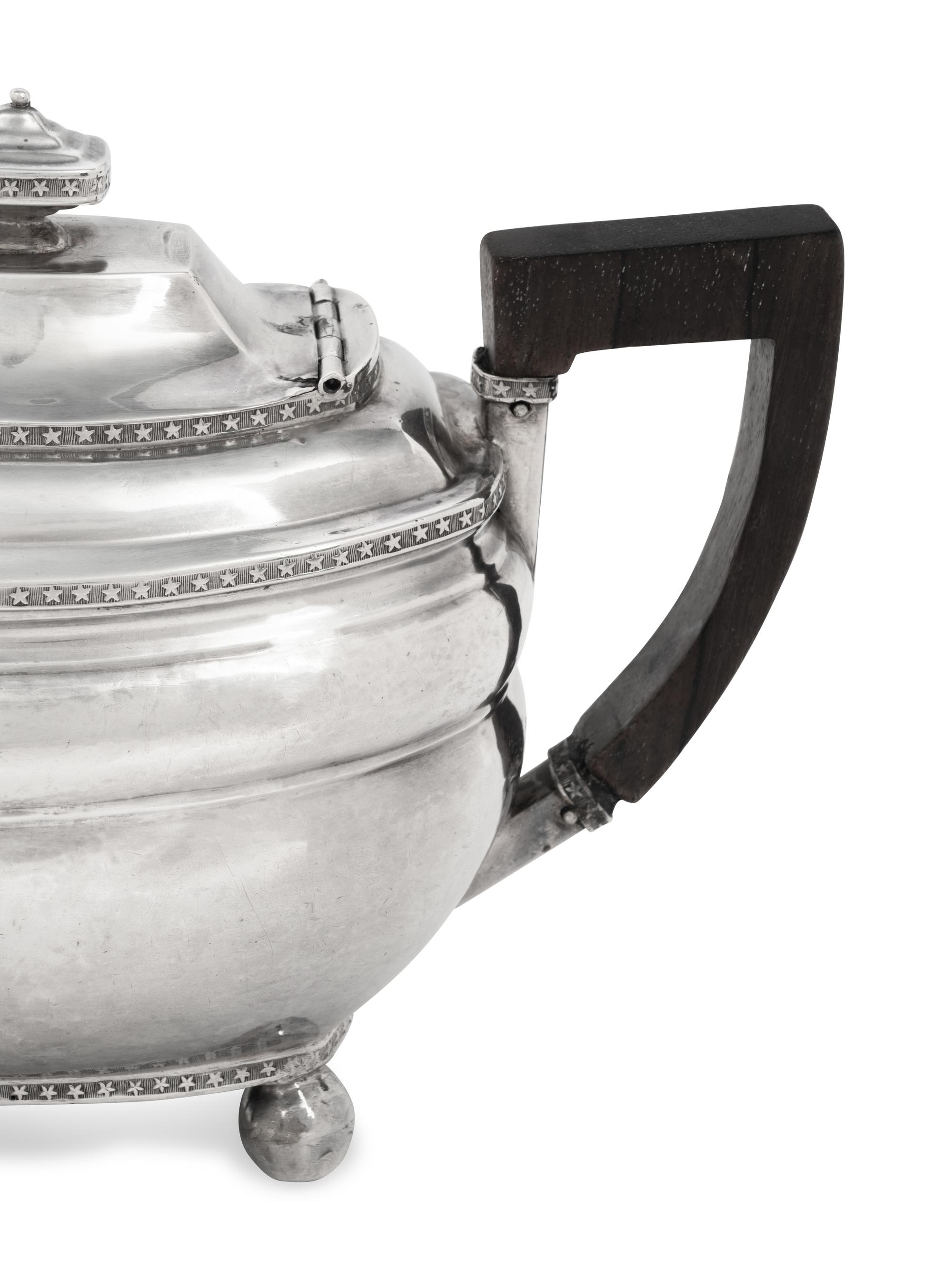 An American Silver Teapot and Creamer