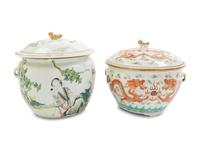 Two Chinese Famille Rose Porcelain Jars and Covers