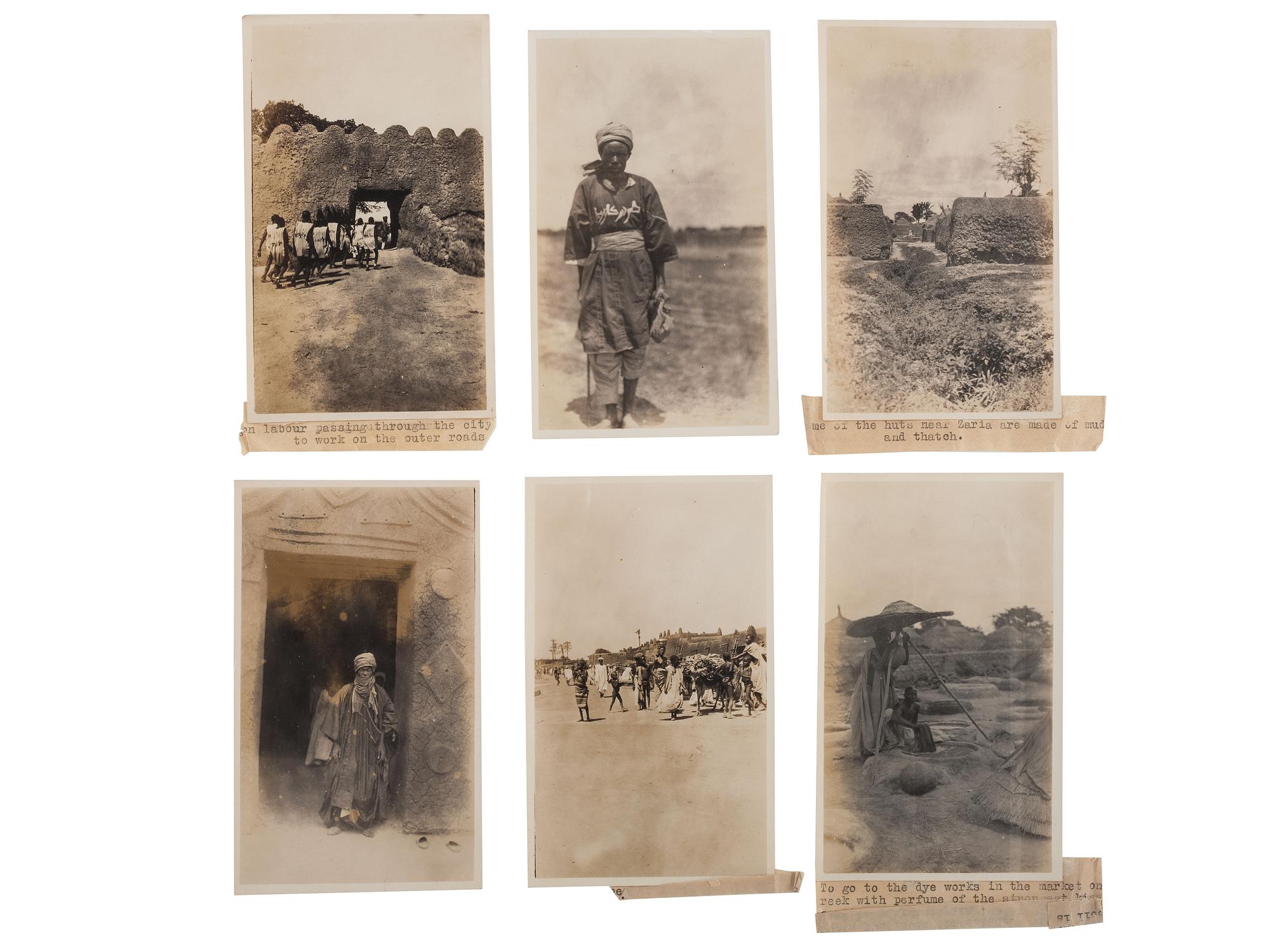 [AFRICA]. A group of late 19th and early 20th century photographs taken in Zaria, Tanganyika, and sub-Saharan regions, including: