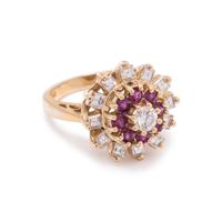 DIAMOND AND GEMSTONE RING