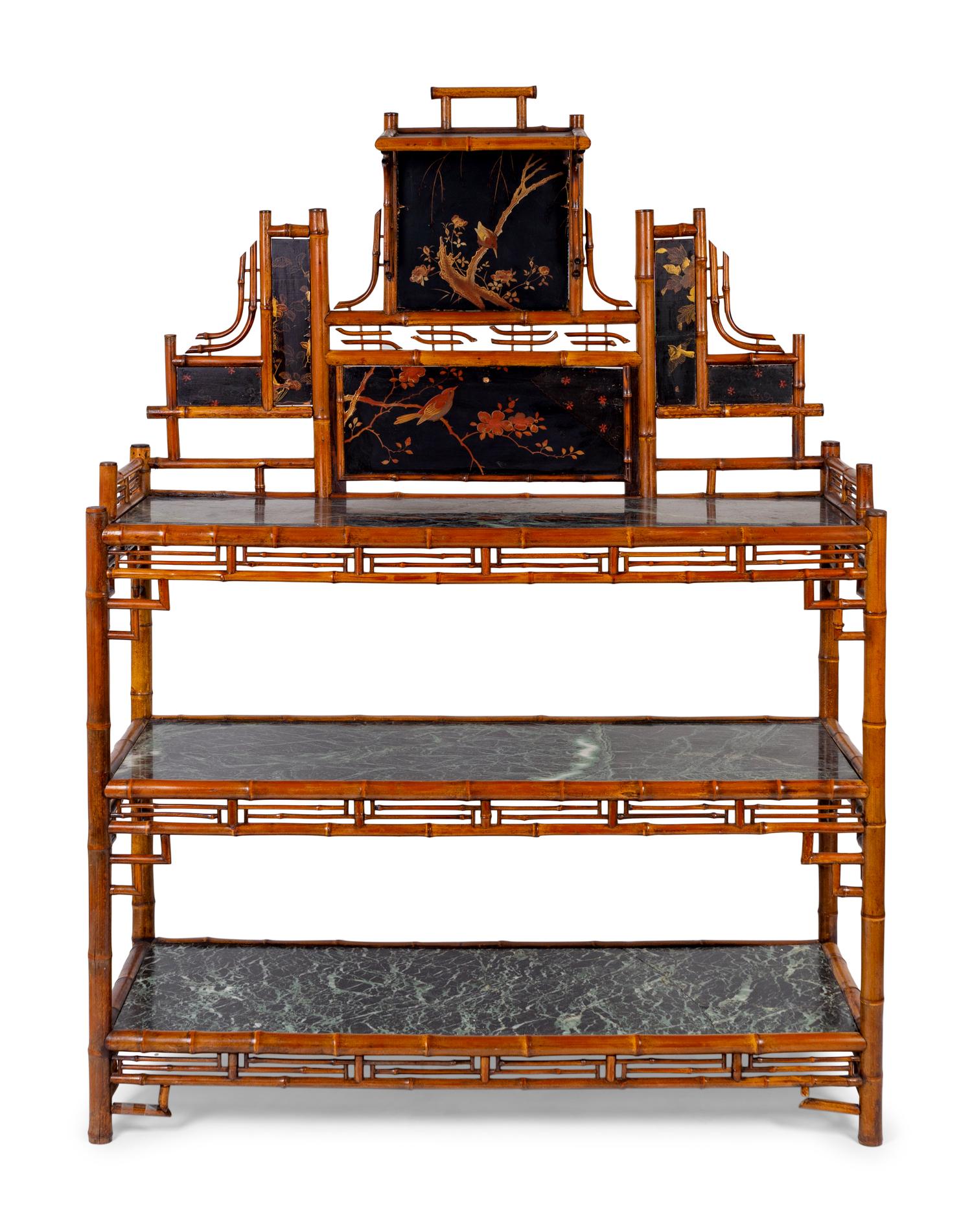 A Victorian Aesthetic Movement Bamboo Etagere — 19TH CENTURY
