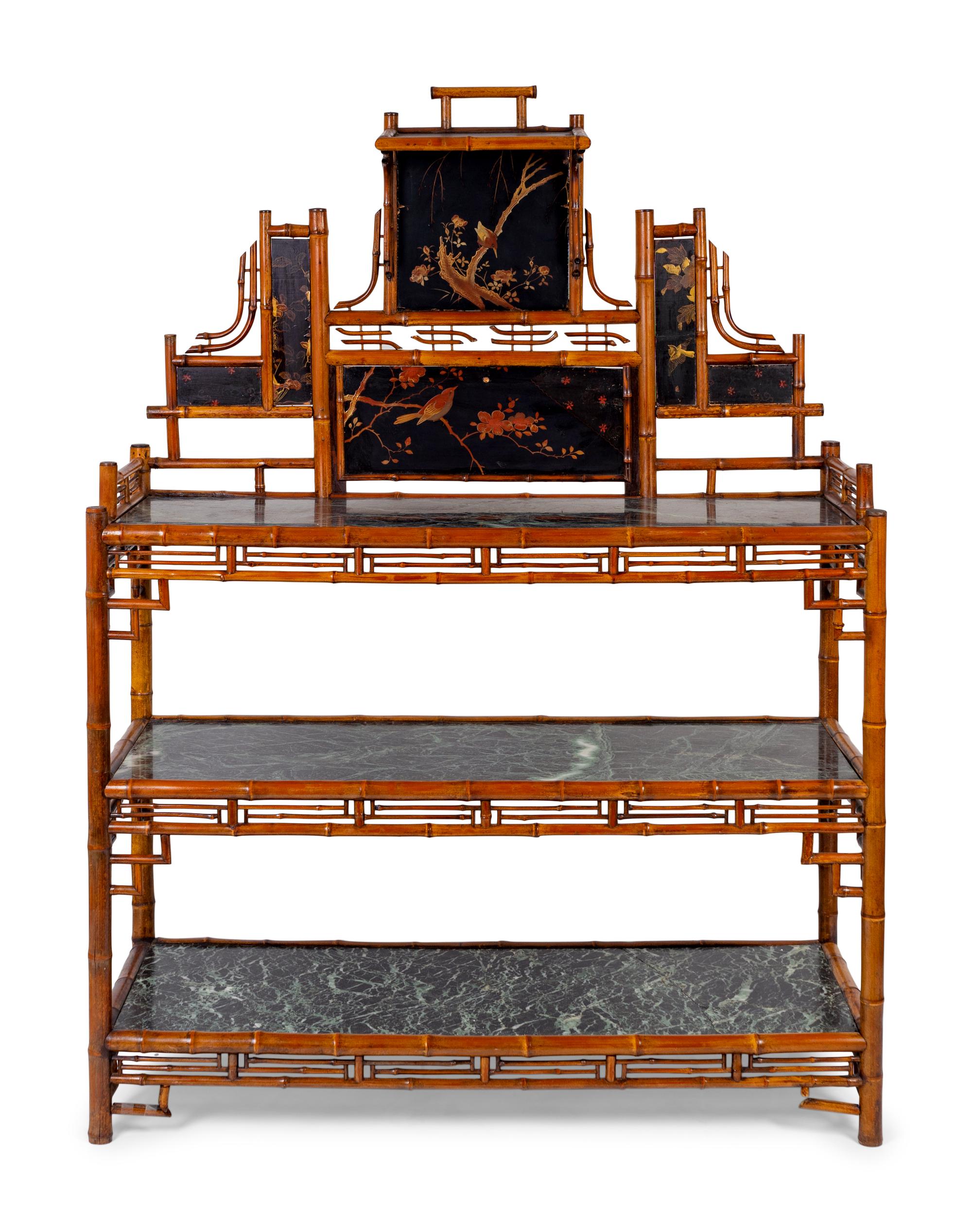 A Victorian Aesthetic Movement Bamboo Etagere — 19TH CENTURY