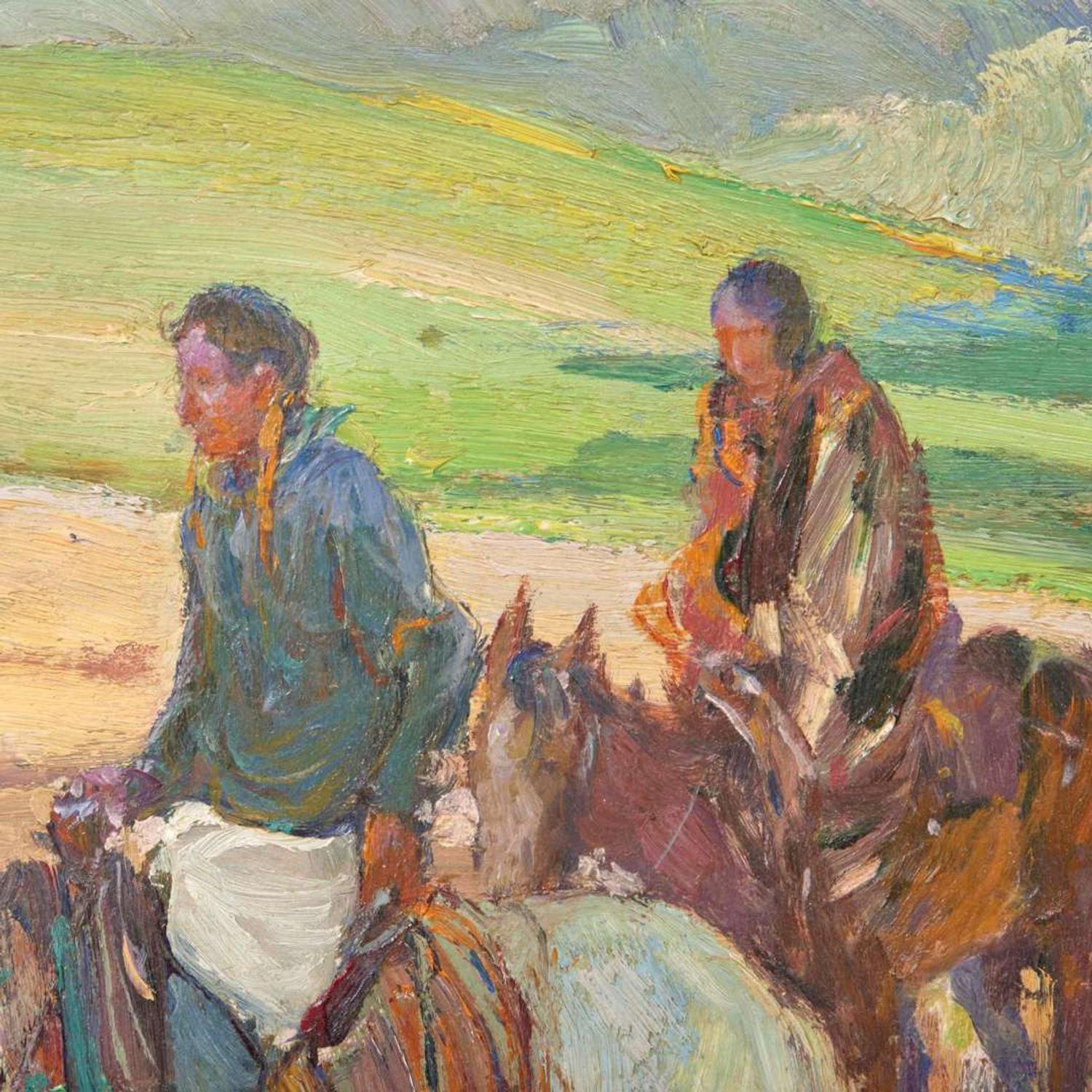 Oscar E. Berninghaus (American, 1874-1952) The Water Hole