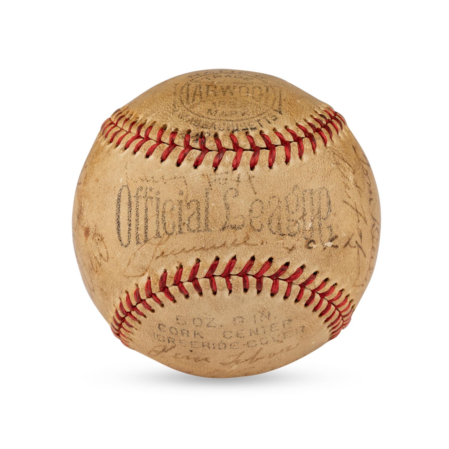 A 1941 Boston Red Sox Team Signed Autograph Baseball Featuring Jimmie Foxx and Ted Williams (Beckett Authentication Services Letter of Authenticity)