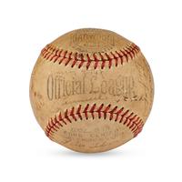 A 1941 Boston Red Sox Team Signed Autograph Baseball Featuring Jimmie Foxx and Ted Williams (Beckett Authentication Services Letter of Authenticity)