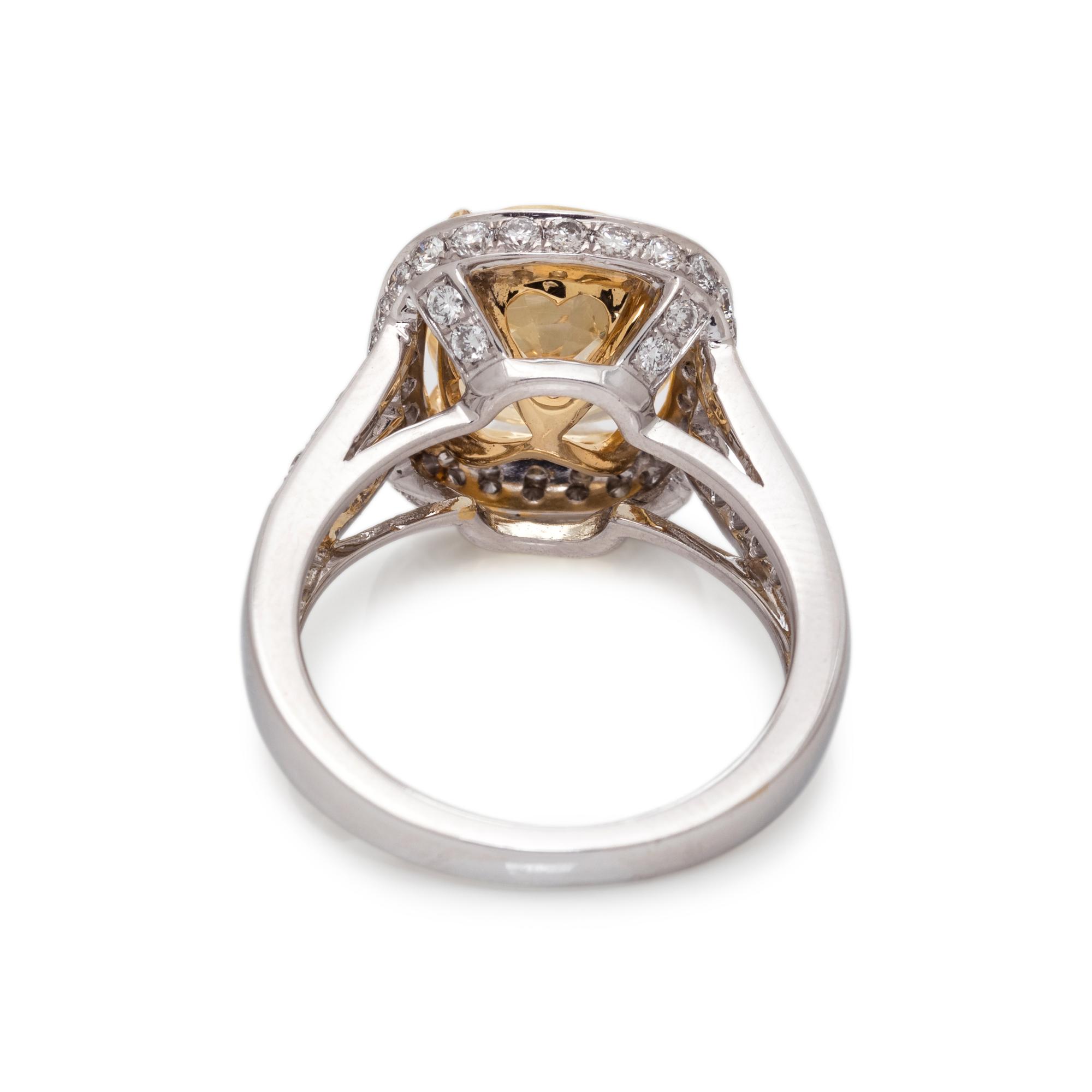 YELLOW SAPPHIRE AND DIAMOND RING