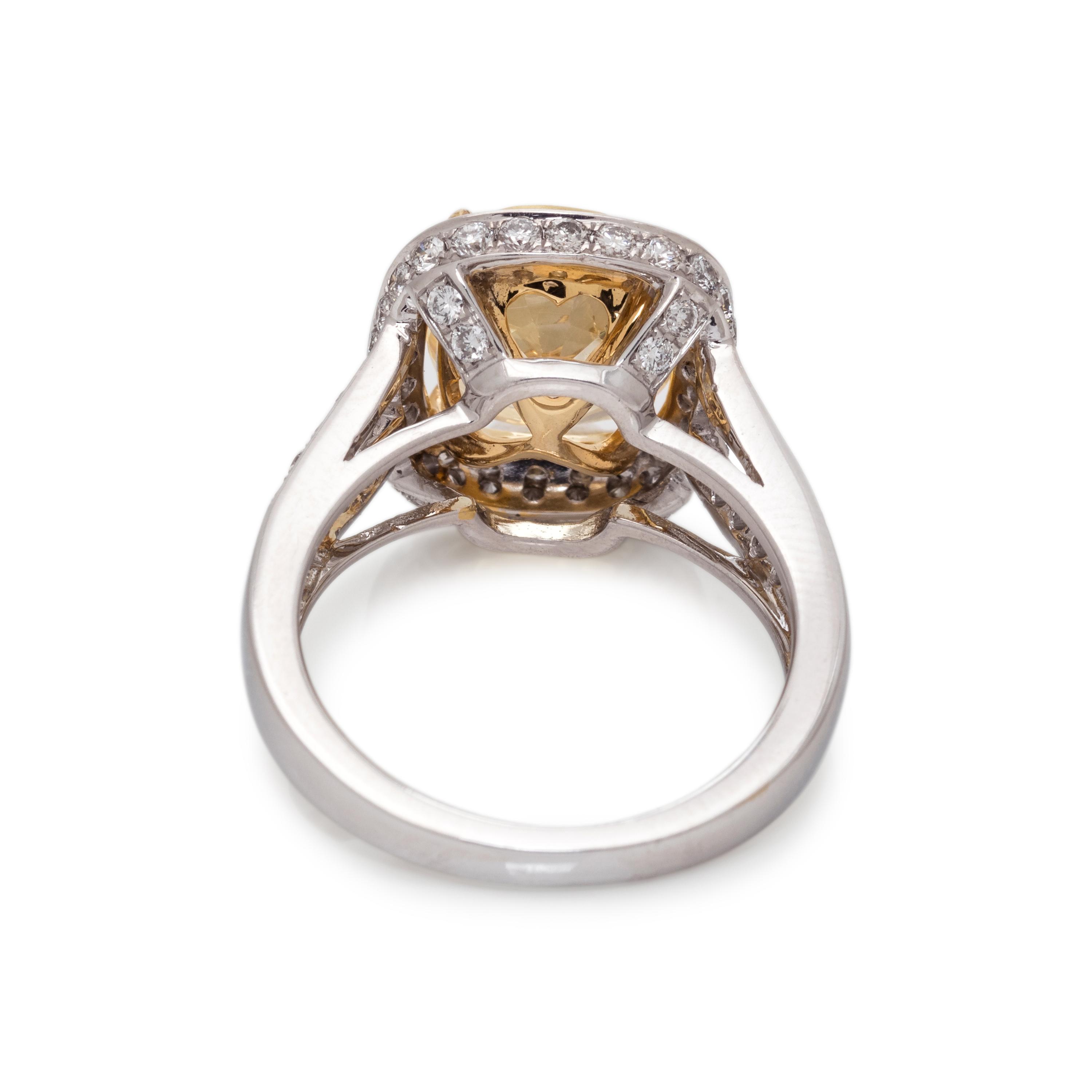 YELLOW SAPPHIRE AND DIAMOND RING