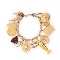 YELLOW GOLD BRACELET WITH CHARMS
