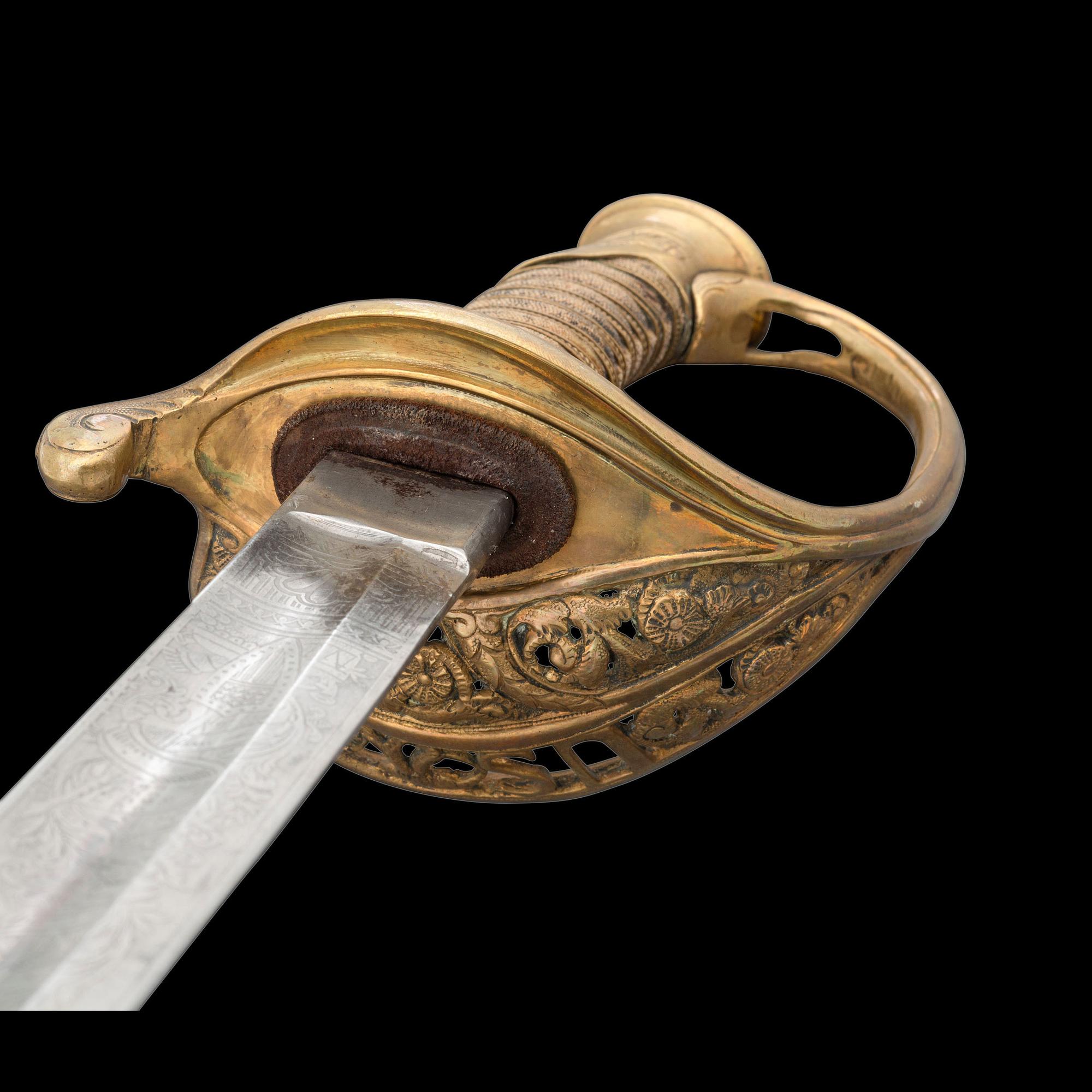 Presentation Imported 1850 Staff & Field Officers Sword of Lt. Hannibal Johnson, Captured at Gettysburg & The Wilderness - Escaped From Prison