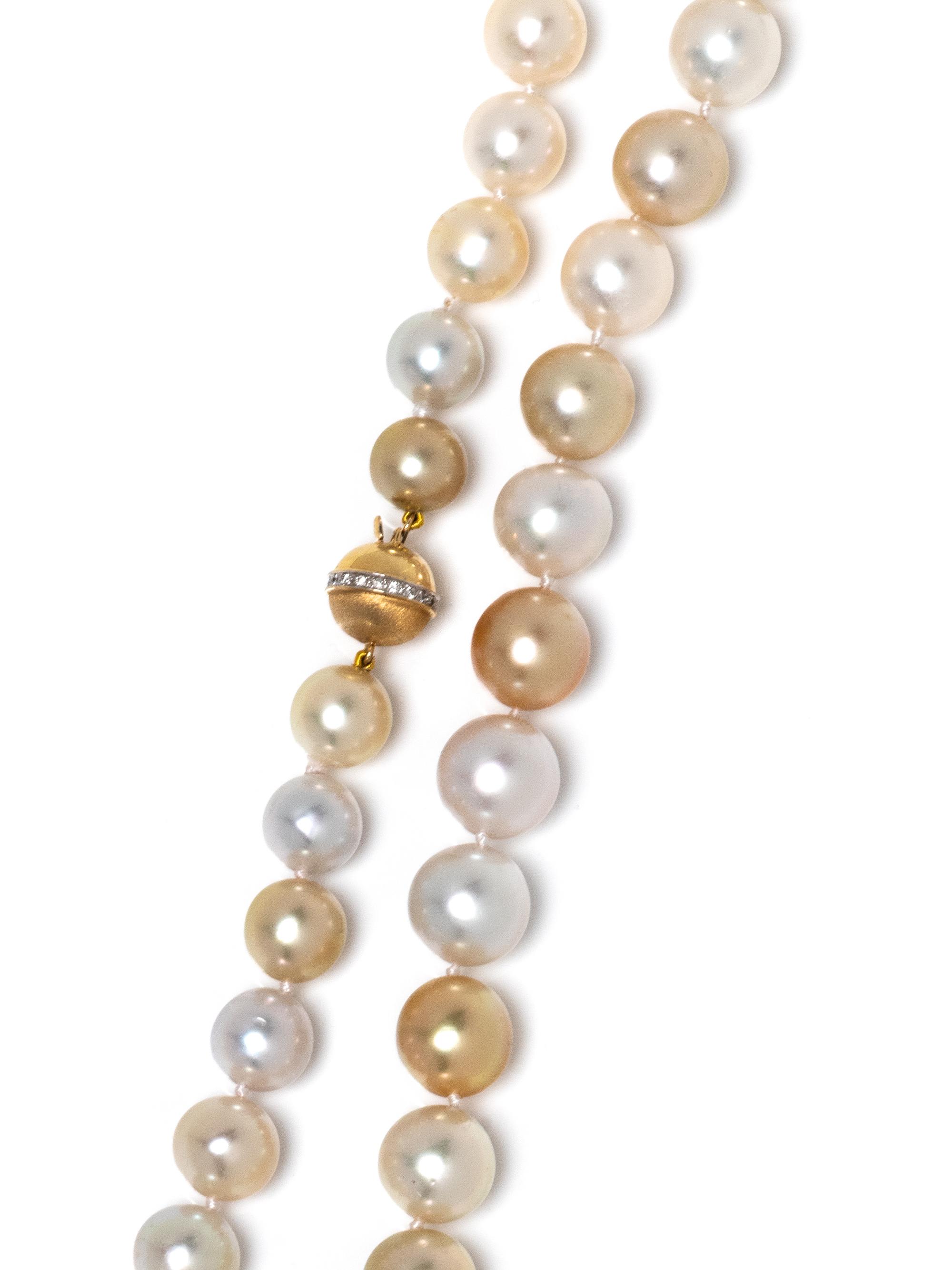 CULTURED PEARL AND DIAMOND NECKLACE