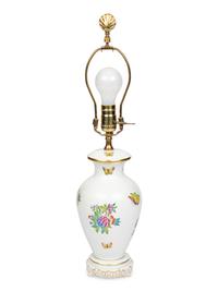 A Herend Porcelain Queen Victoria Lamp