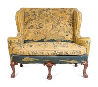 A Pair of George II Style Carved Walnut Settees — 19TH CENTURY