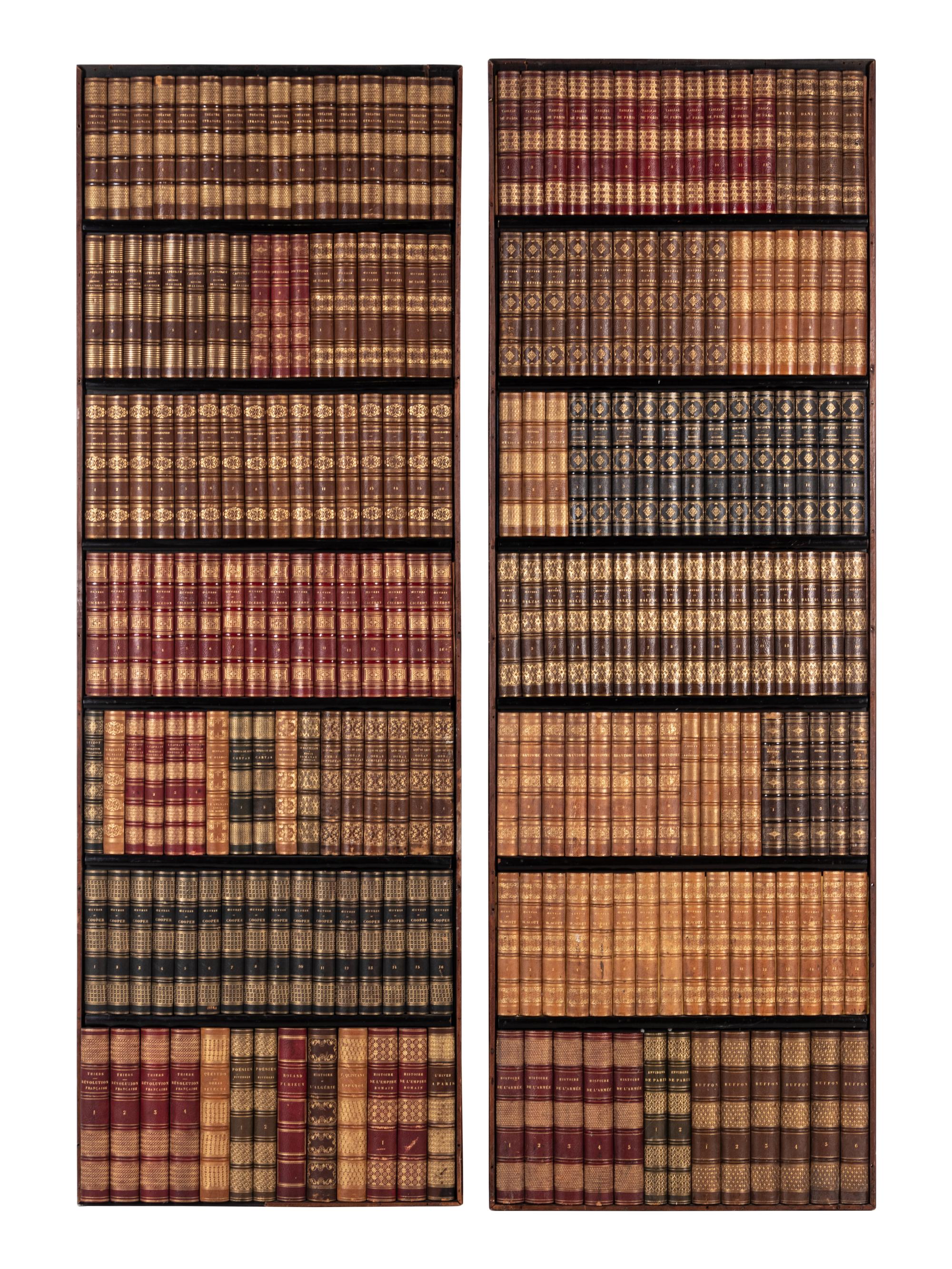 A Pair of Faux Book Wall Panels