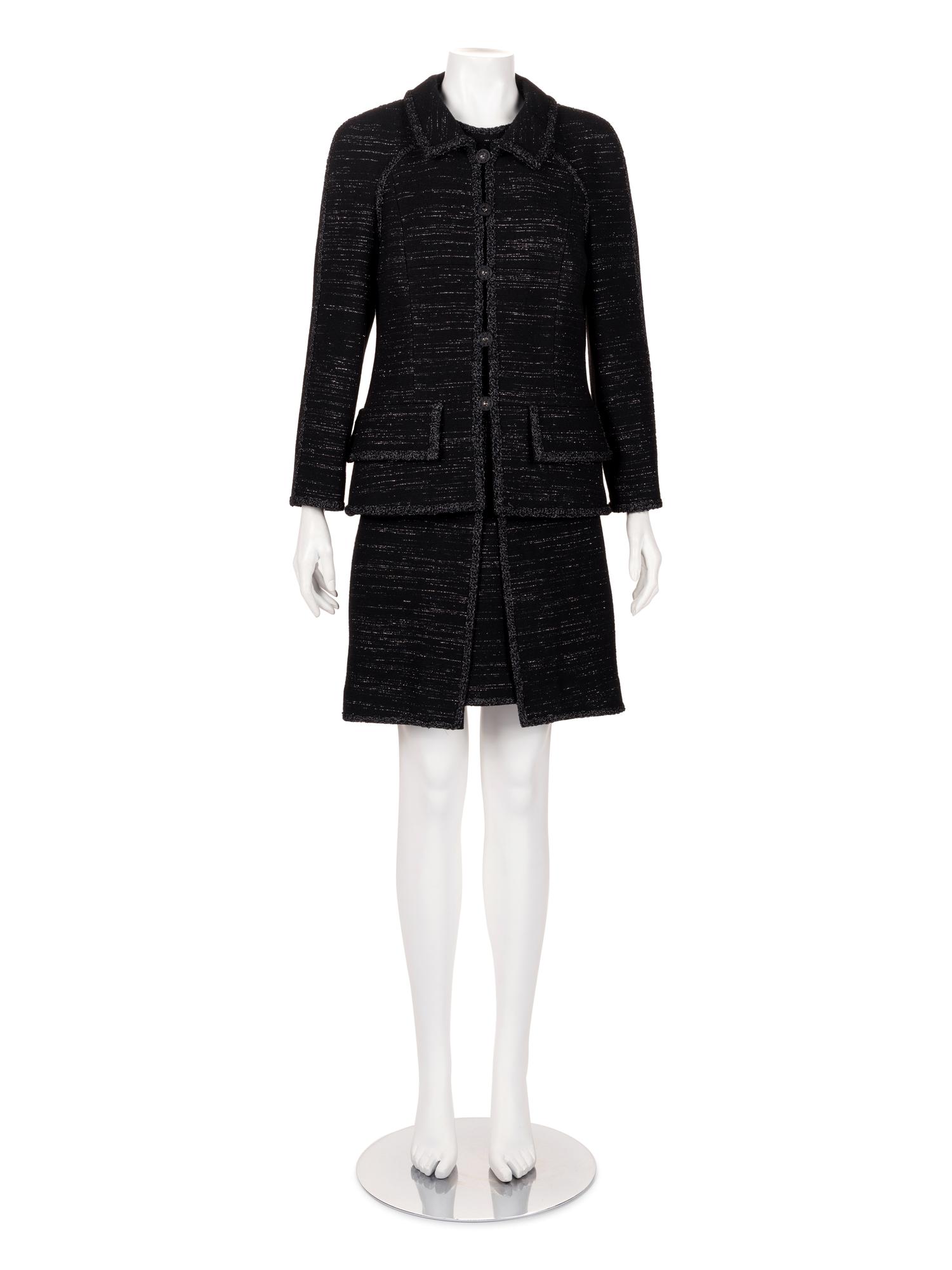 Chanel Two-Piece Wool Tweed Dress Ensemble